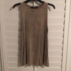 Tan sleeveless top